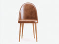 Esszimmerstuhl Kunstleder 48 x 55 x 88 cm - Cognac-Natur - Gepolsterter Sitz mit hoher Rückenlehne