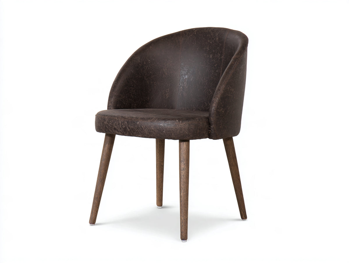 Esszimmerstuhl 58 x 57 x 82 cm - Dunkelbraun - moderner Polsterstuhl in Lederoptik mit Holzgestell