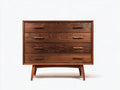 Kommode mit Schubladen 100 x 45 x 90 cm - Holz Braun - 4 Schubladen - Retro Design