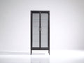 Vitrine aus Metall und Glas 80 x 40 x 180 cm - Schwarz - Modernes Design mit 2 Glastüren